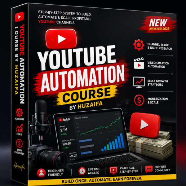 YOUTUBE AUTOMATION COURSE BY HUZAIFA